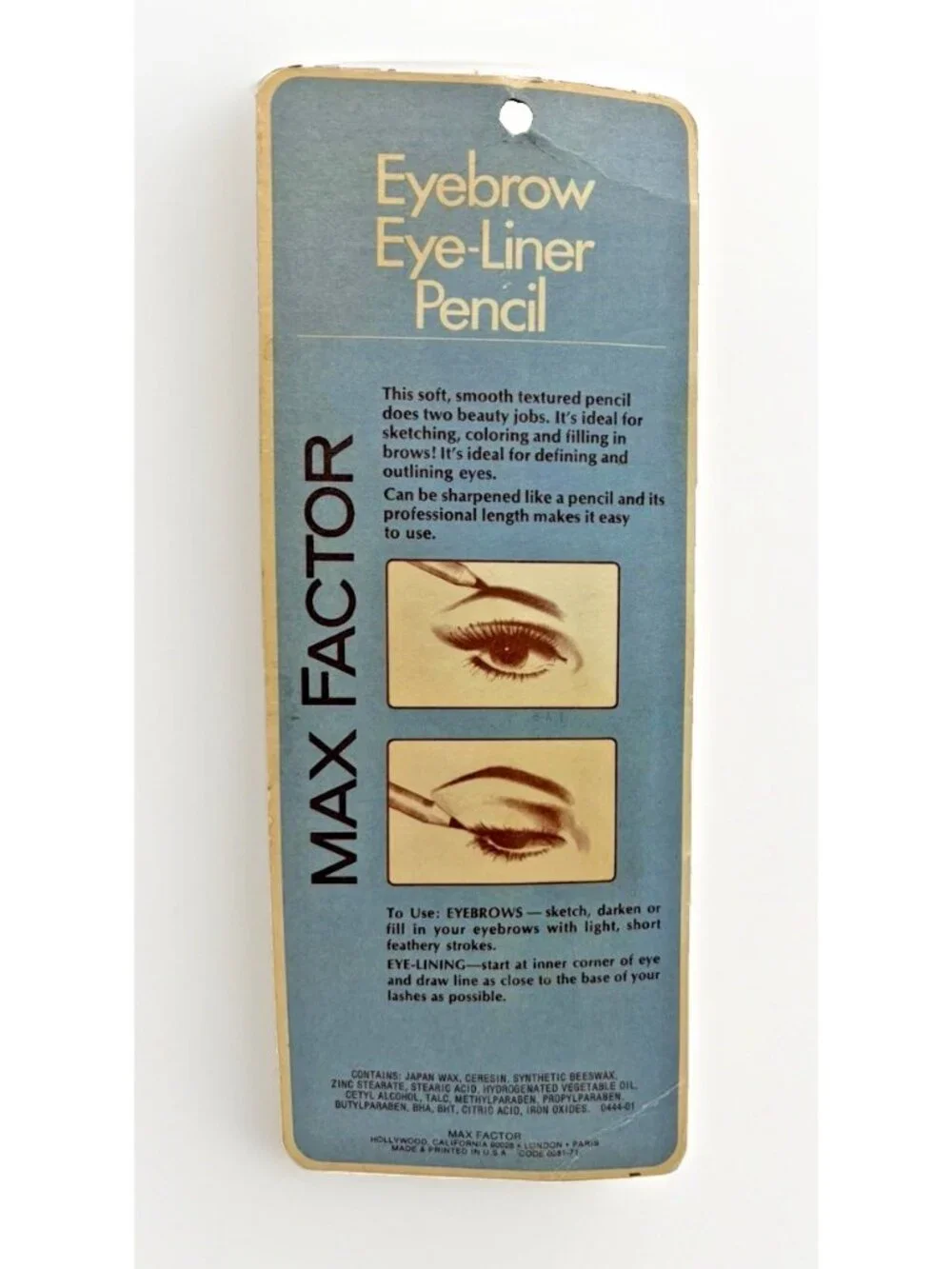 Vintage Max Factor Eyebrow Eyeliner Muted Auburn .09 Oz NIP HTF Prop Collectible